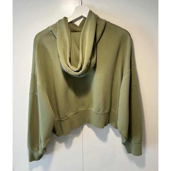 Nike Sweatshirt Women's XS Tech Fleece Oversized Crop Pullover Hoodie DR4973 334 - Picture 2 of 8